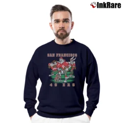 Men’s NFL San Francisco 49ers Looney Tunes Football Crewneck Sweatshirt in navy | Cozy Fabric, Clean Style