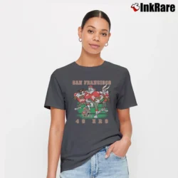 Women’s NFL San Francisco 49ers Looney Tunes Football Signature T-Shirt in charcoal | Soft, Flattering Fit