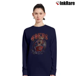 Women’s NFL San Francisco 49ers Taz Looney Tunes Football Long-Sleeve Top in navy | Sleek, Versatile, All-Season
