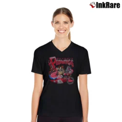 Women’s NHL Detroit Red Wings Taz Looney Tunes Fan V-Neck Tee in black | Chic Neckline, Soft Texture