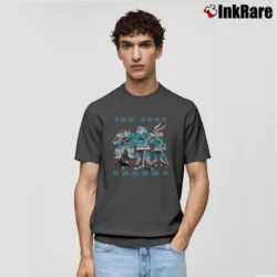 Men’s NHL San Jose Sharks Looney Tunes Ice Hockey Classic T-Shirt in charcoal | Soft, Breathable Everyday Wear