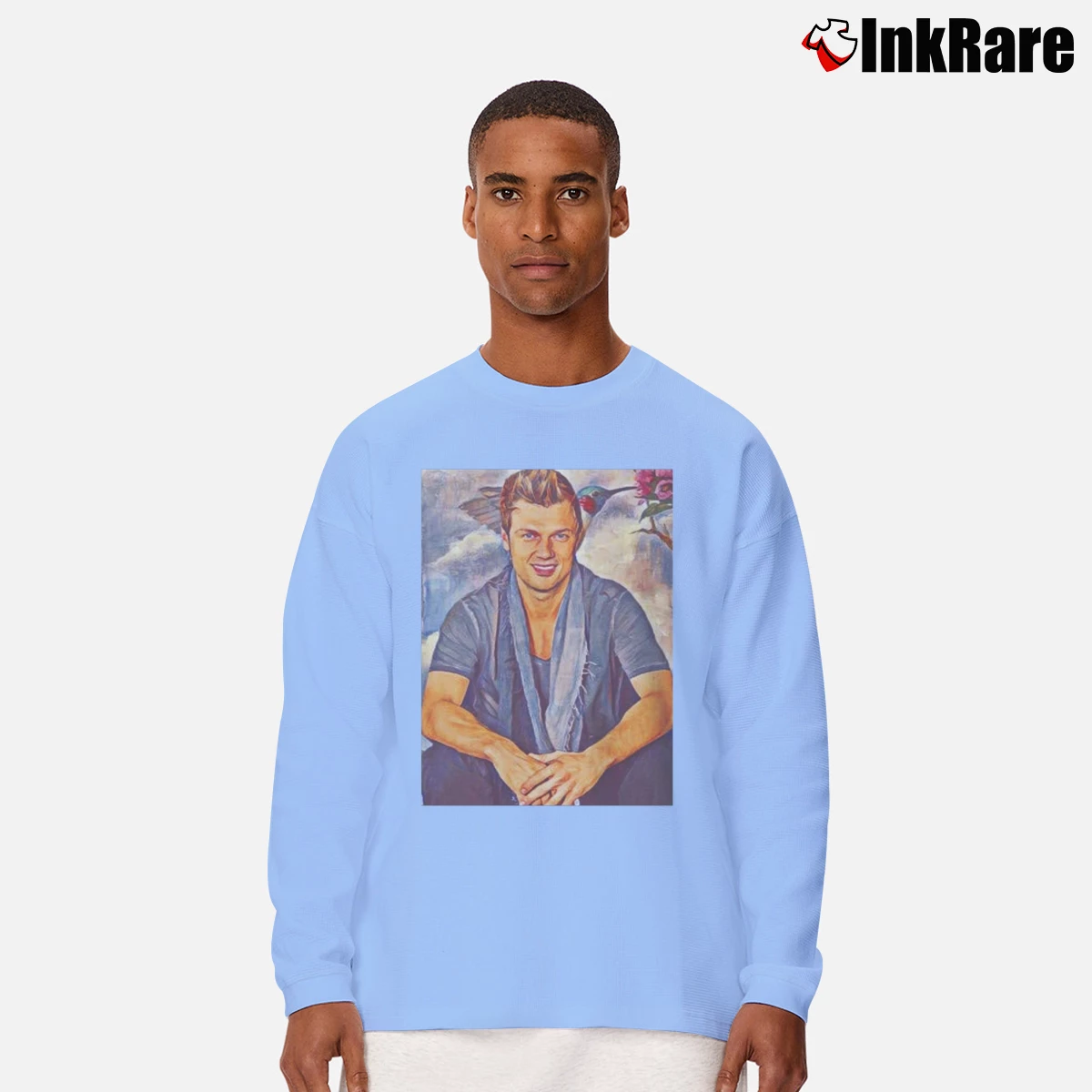 Men’s Nick Carter Backstreet Boys Classic Gift Long-Sleeve Shirt in light blue | Sleek, Lightweight, Year-Round Wear
