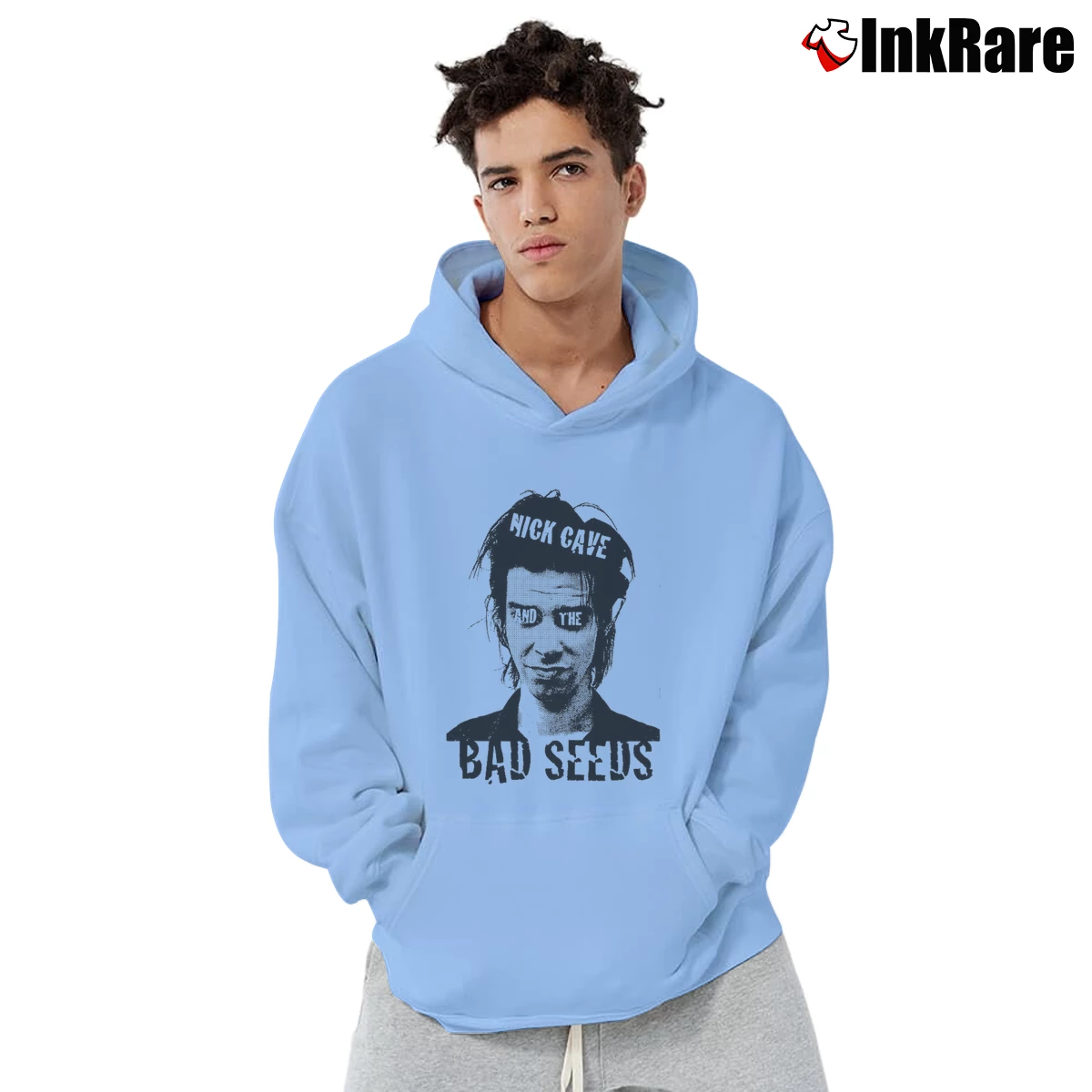 Men’s Nick Cave And The Bad Seeds Band Music Pullover Hoodie in light blue | Cozy, Durable, Modern Fit
