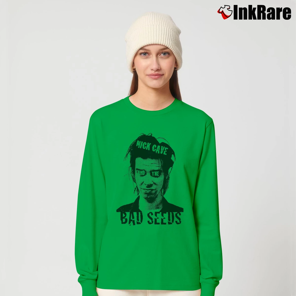 Women’s Nick Cave And The Bad Seeds Band Music Long-Sleeve Top in irish green | Sleek, Versatile, All-Season