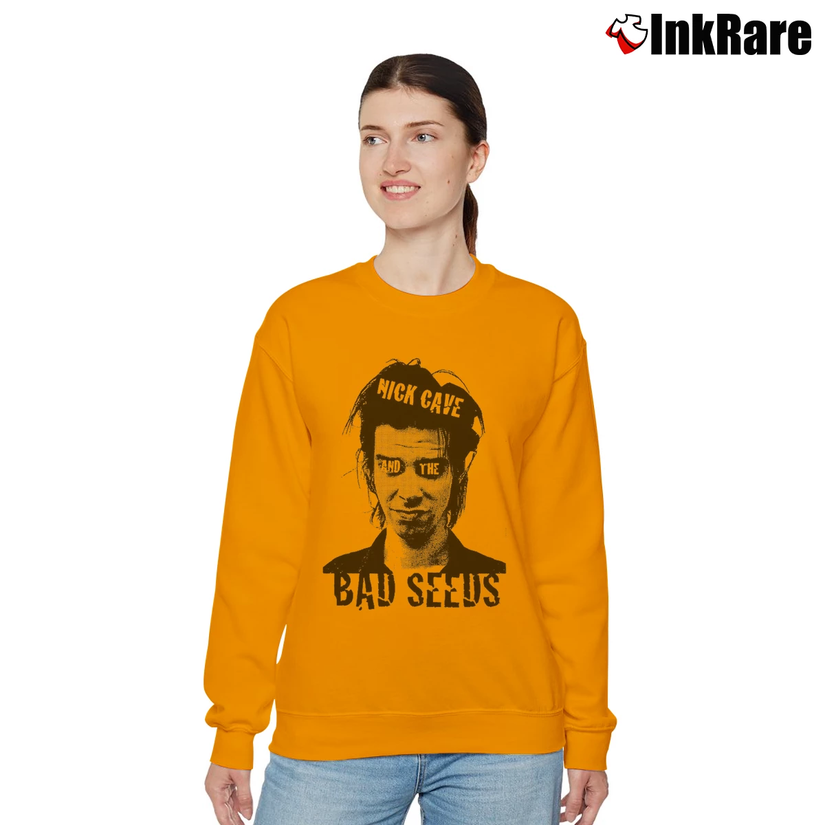 Women’s Nick Cave And The Bad Seeds Band Music Relaxed Sweatshirt in orange | Soft, Laid-Back Vibe