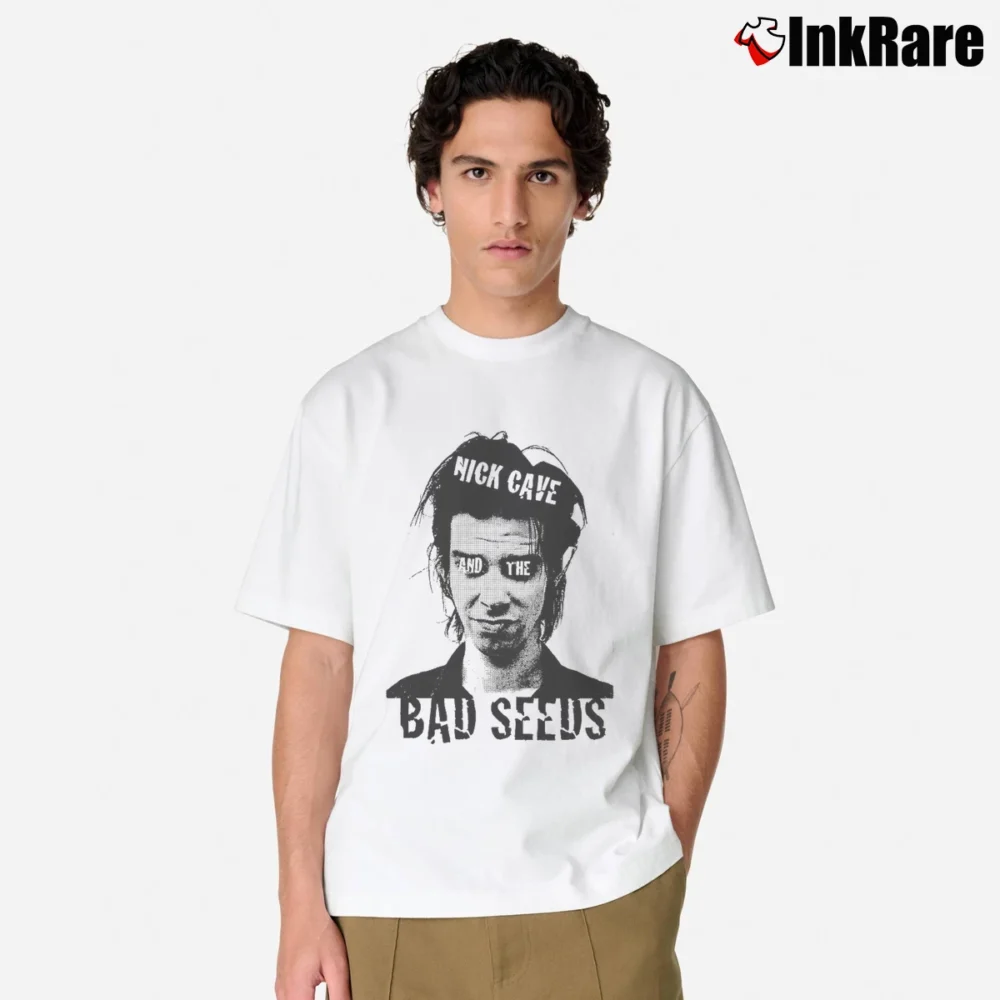 Men’s Nick Cave And The Bad Seeds Band Music Classic T-Shirt in white | Soft, Breathable Everyday Wear