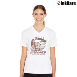 Women’s Nick Danger Third Eye 1970s Marvel Comics Movie V-Neck Tee in white | Chic Neckline, Soft Texture