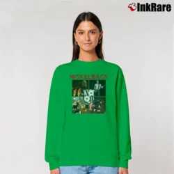 Women’s nickleback perform on stage rock concert photo Relaxed Sweatshirt in irish green | Soft, Laid-Back Vibe