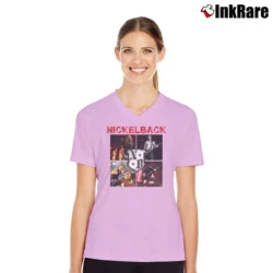 Women’s nickleback perform on stage rock concert photo V-Neck Tee in light pink | Chic Neckline, Soft Texture