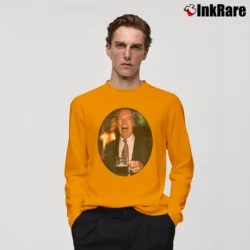 Men’s Nigel Farage Political Statement Long-Sleeve Shirt in orange | Sleek, Lightweight, Year-Round Wear