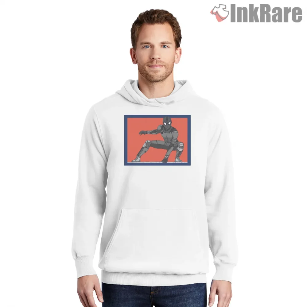 Night Monkey Stealth Suit Minimal Action Shirt on white hoodie for men graphic tee