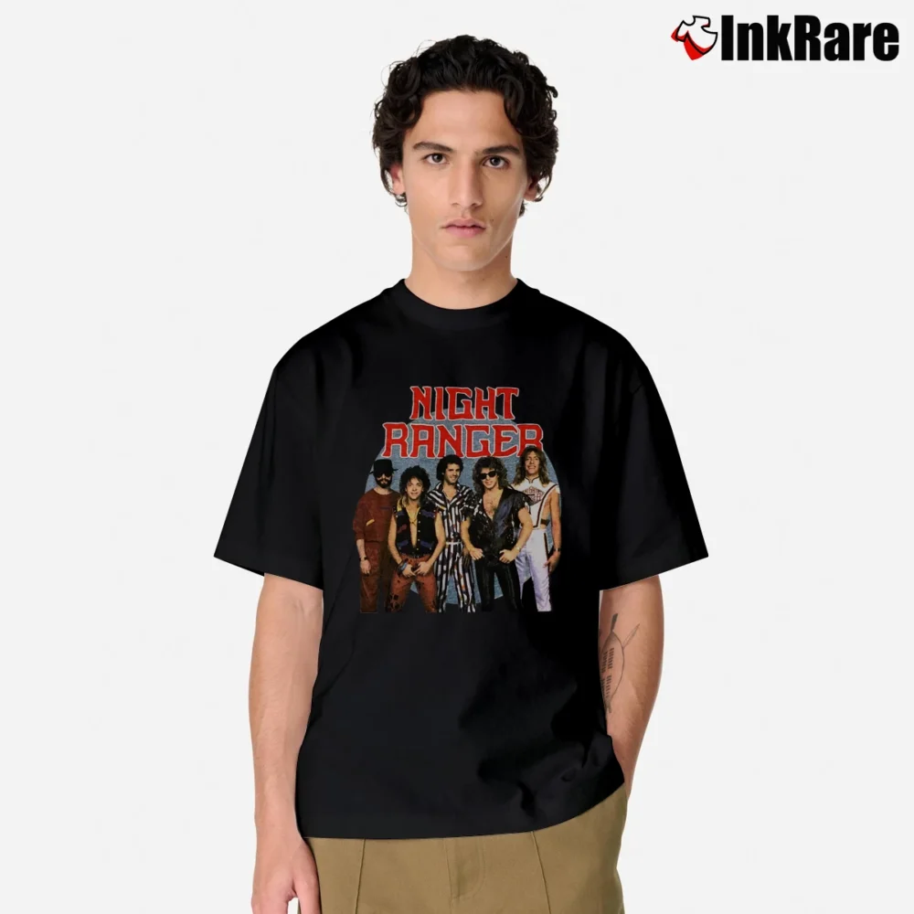 Men’s Night Ranger 7 Wishes 1985 Baseball Tour Classic T-Shirt in black | Soft, Breathable Everyday Wear