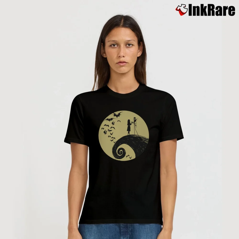 Women’s Nightmare Before Christmas Jack Sally Signature T-Shirt in black | Soft, Flattering Fit