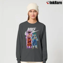 Women’s Nike Goku And Vegeta Mashup Long-Sleeve Top in charcoal | Sleek, Versatile, All-Season