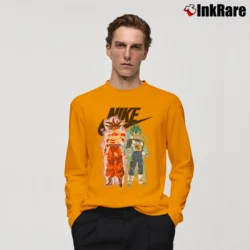 Men’s Nike Goku Vegeta Mashup Long-Sleeve Shirt in orange | Sleek, Lightweight, Year-Round Wear