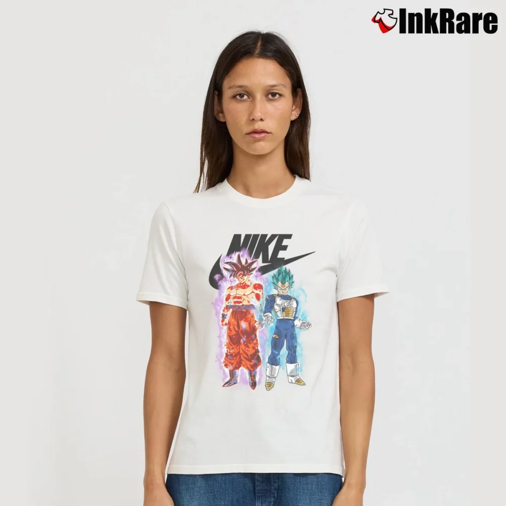 Women’s Nike Goku Vegeta Mashup Signature T-Shirt in white | Soft, Flattering Fit