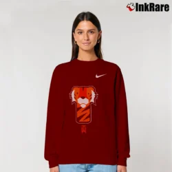 Women’s Nike Golf TW Tiger Woods Frank Relaxed Sweatshirt in maroon | Soft, Laid-Back Vibe