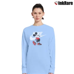 Women’s Nike Inspired Mickey Mouse Long-Sleeve Top in light blue | Sleek, Versatile, All-Season