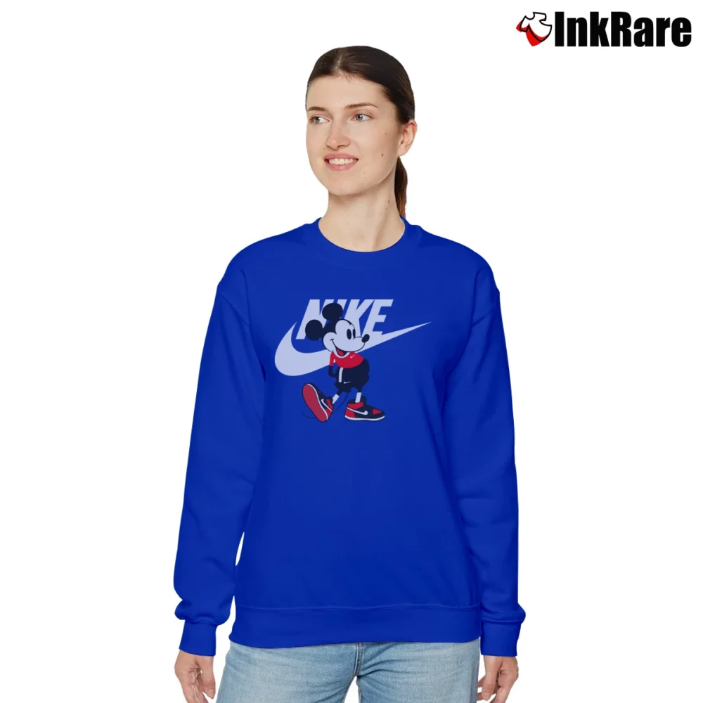 Women’s Nike Inspired Mickey Mouse Relaxed Sweatshirt in royal blue | Soft, Laid-Back Vibe