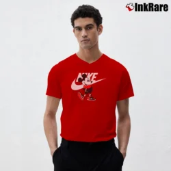 Men’s Nike Inspired Mickey Mouse V-Neck Tee in red | Sharp, Breathable, Everyday Staple