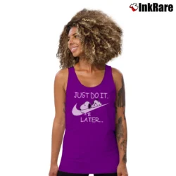 Women’s Nike Just Do It Later Snoopy Tank Top in purple | Lightweight, Movement-Friendly