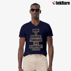 Men’s Nike Kyrie 4 Hustle Red Carpet V-Neck Tee in navy | Sharp, Breathable, Everyday Staple