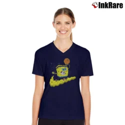 Women’s Nike Kyrie Spongebob Dri Fit Patrick Star V-Neck Tee in navy | Chic Neckline, Soft Texture