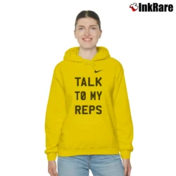 Women’s Nike Talk To My Reps Graphic Sports Cozy Hoodie in yellow | Warm, Structured, Stylish