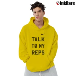 Men’s Nike Talk To My Reps Graphic Sports Pullover Hoodie in yellow | Cozy, Durable, Modern Fit