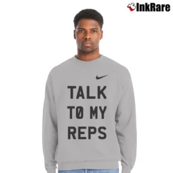 Men’s Nike Talk To My Reps Graphic Sports Crewneck Sweatshirt in sport grey | Cozy Fabric, Clean Style
