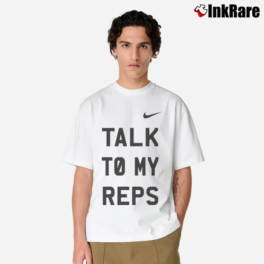 Men’s Nike Talk To My Reps Graphic Sports Classic T-Shirt in white | Soft, Breathable Everyday Wear