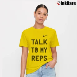 Women’s Nike Talk To My Reps Graphic Sports Signature T-Shirt in yellow | Soft, Flattering Fit