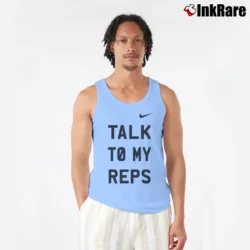 Men’s Nike Talk To My Reps Graphic Sports Tank Top in light blue | Breathable, Active-Friendly Design