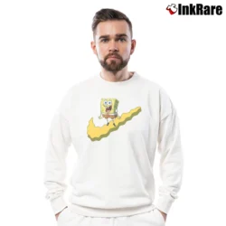 Men’s Nike X Spongebob Collab Parody Crewneck Sweatshirt in white | Cozy Fabric, Clean Style