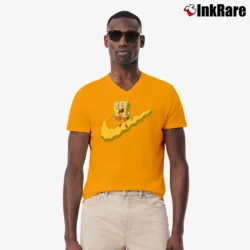 Men’s Nike X Spongebob Collab Parody V-Neck Tee in orange | Sharp, Breathable, Everyday Staple