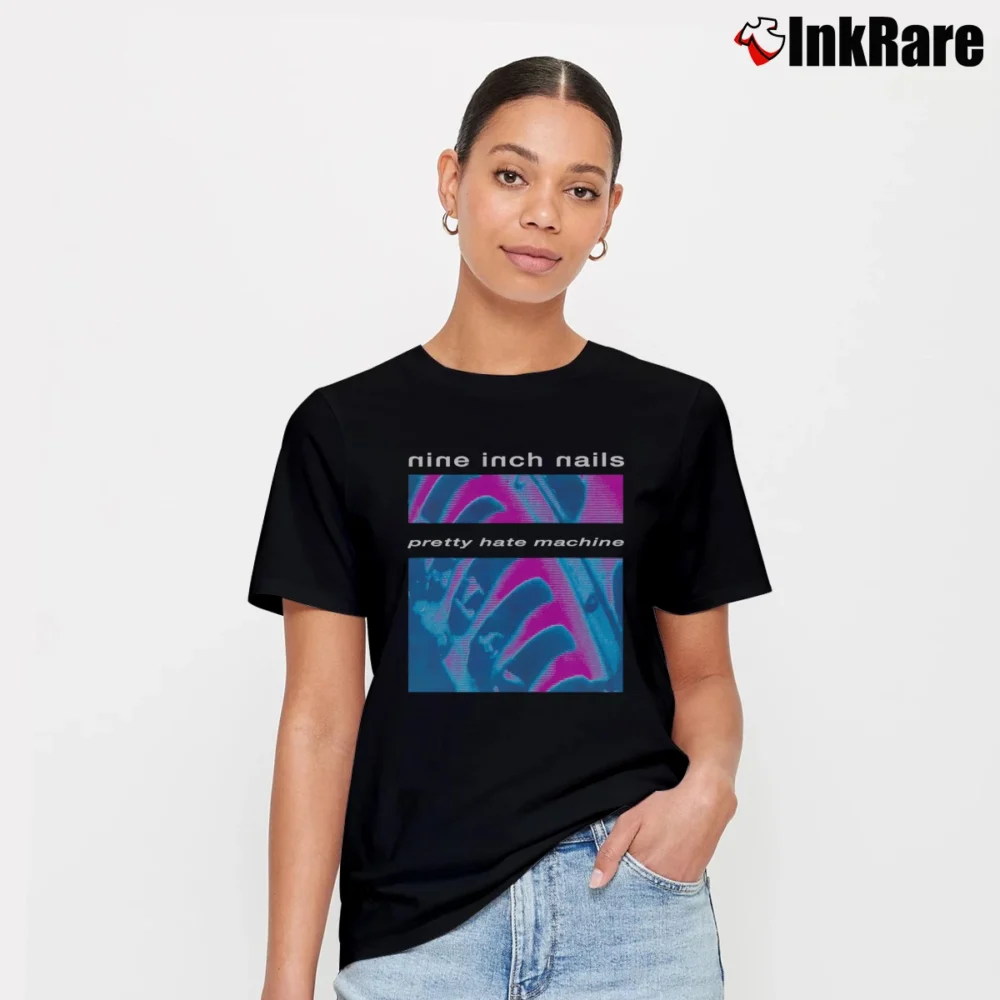 Women’s Nine Inch Nails Pretty Hate Machine 1989 Signature T-Shirt in black | Soft, Flattering Fit