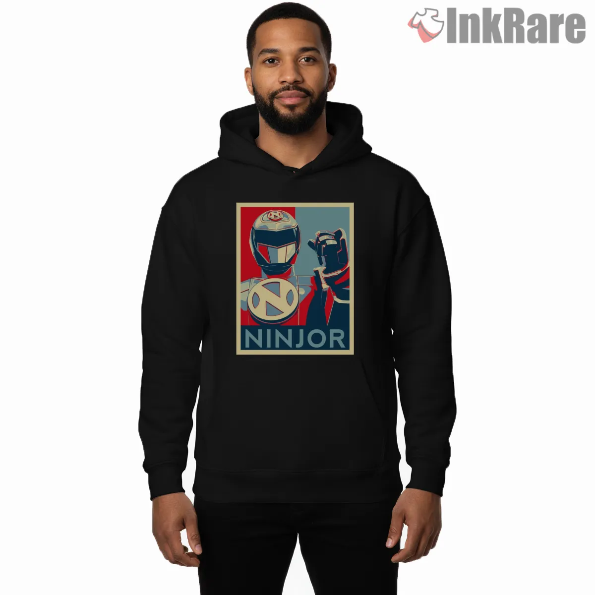 Ninjor Peace Symbol Retro Ranger Guardian Hoodie Black Ninjor Peace Symbol Retro Ranger Guardian Shirt on black hoodie for men graphic tee