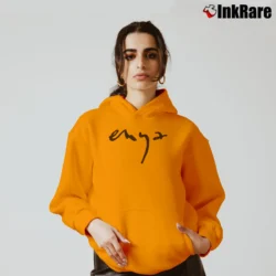 Women’s Ninva Enya Logo Graphic Music Cozy Hoodie in orange | Warm, Structured, Stylish