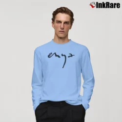 Men’s Ninva Enya Logo Graphic Music Long-Sleeve Shirt in light blue | Sleek, Lightweight, Year-Round Wear