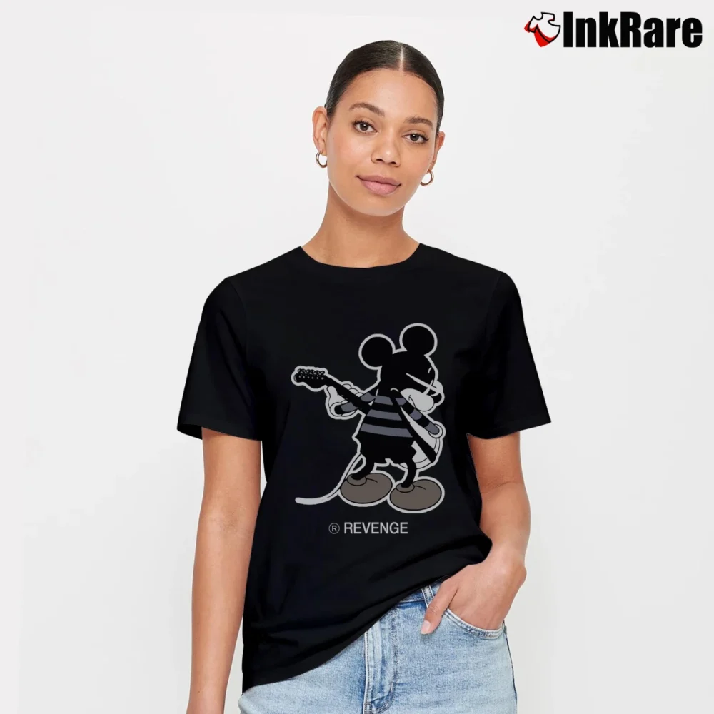 Women’s Nirvana Revenge Mickey Cobain Parody Signature T-Shirt in black | Soft, Flattering Fit
