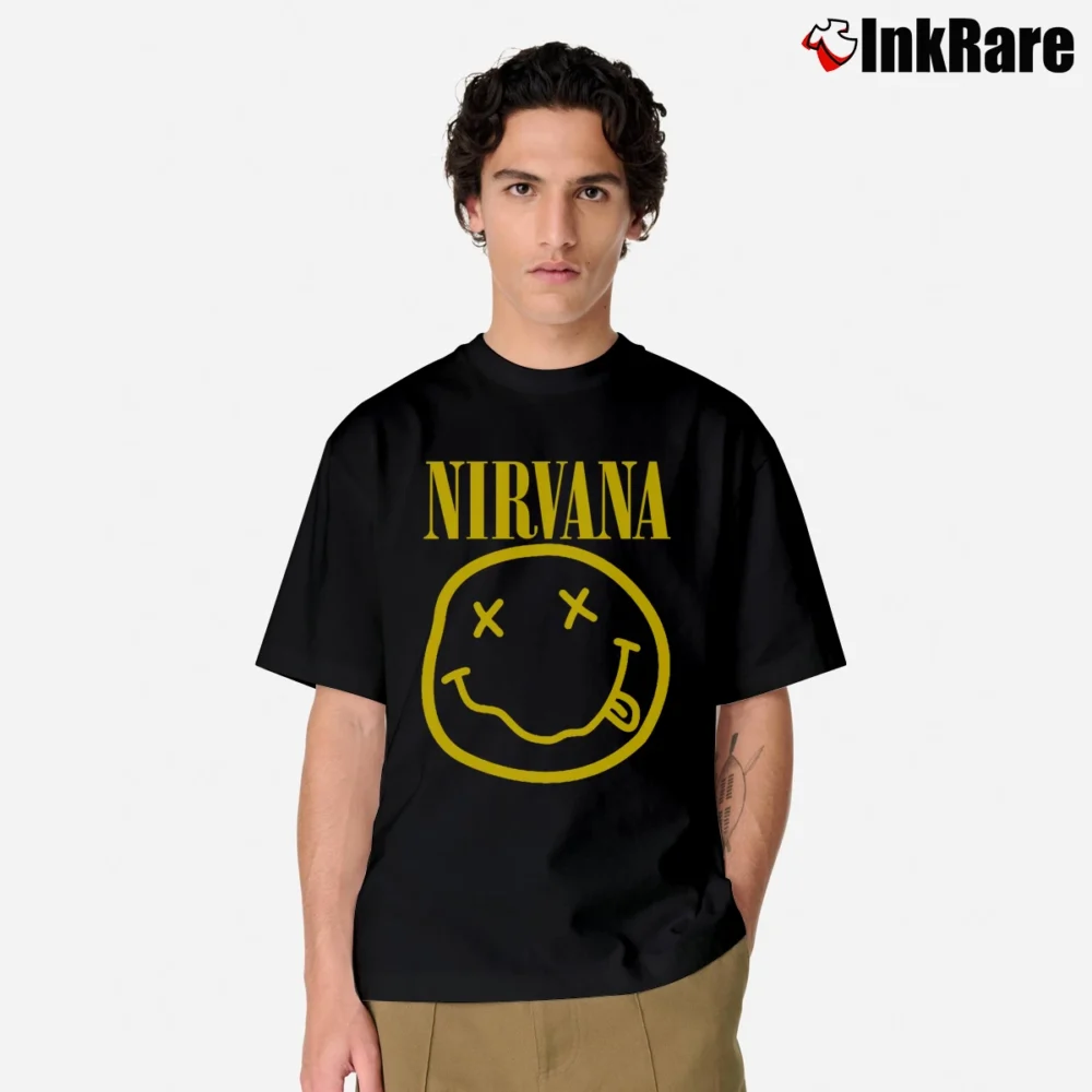Men’s Nirvana Smiley Classic T-Shirt in black | Soft, Breathable Everyday Wear