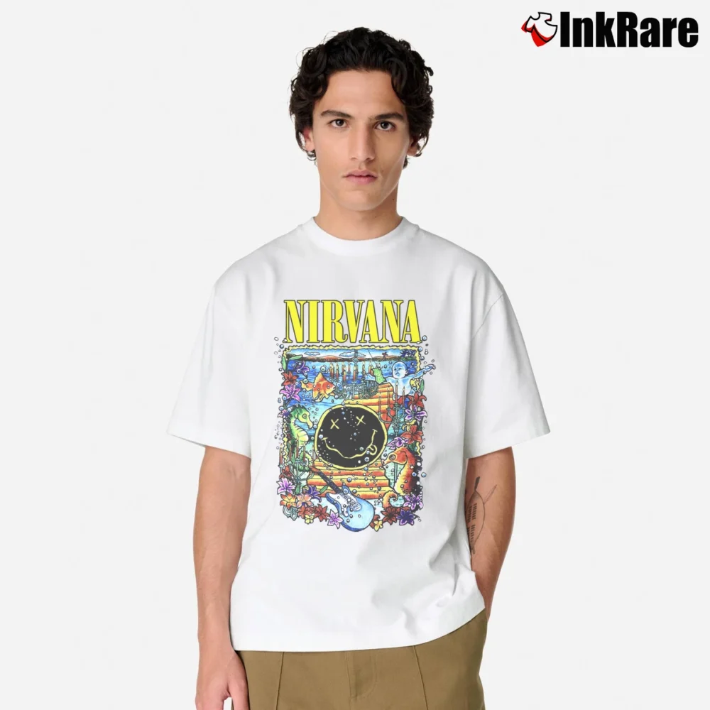 Men’s Nirvana Under The Sea Art Classic T-Shirt in white | Soft, Breathable Everyday Wear