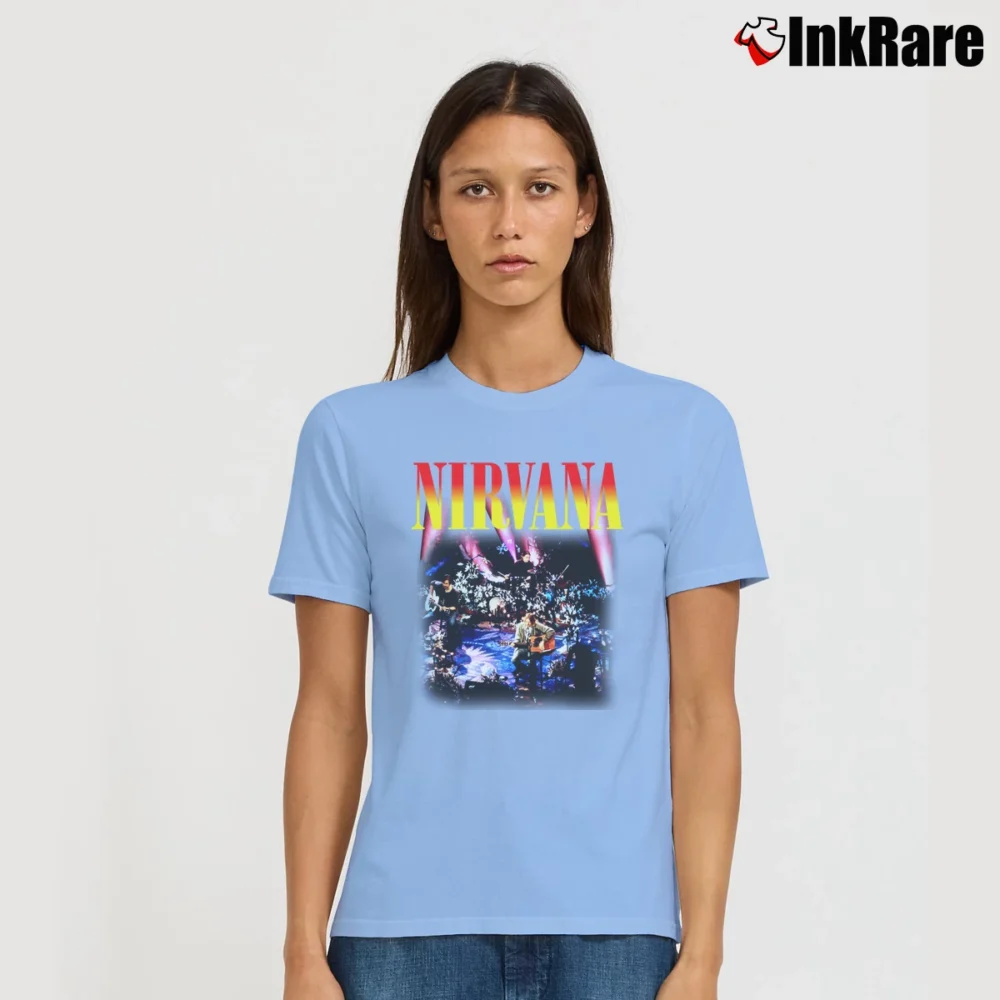 Women’s Nirvana Unplugged Dress Signature T-Shirt in light blue | Soft, Flattering Fit