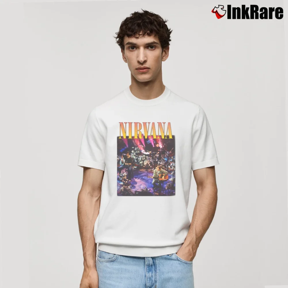 Men’s Nirvana Unplugged in New York Live Album Classic T-Shirt in white | Soft, Breathable Everyday Wear