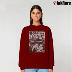 Women’s Nissan Skyline GTR Godzilla Japanese Drift King Relaxed Sweatshirt in maroon | Soft, Laid-Back Vibe
