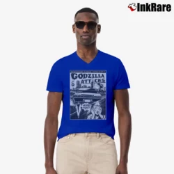 Men’s Nissan Skyline GTR Godzilla Japanese Drift King V-Neck Tee in royal blue | Sharp, Breathable, Everyday Staple