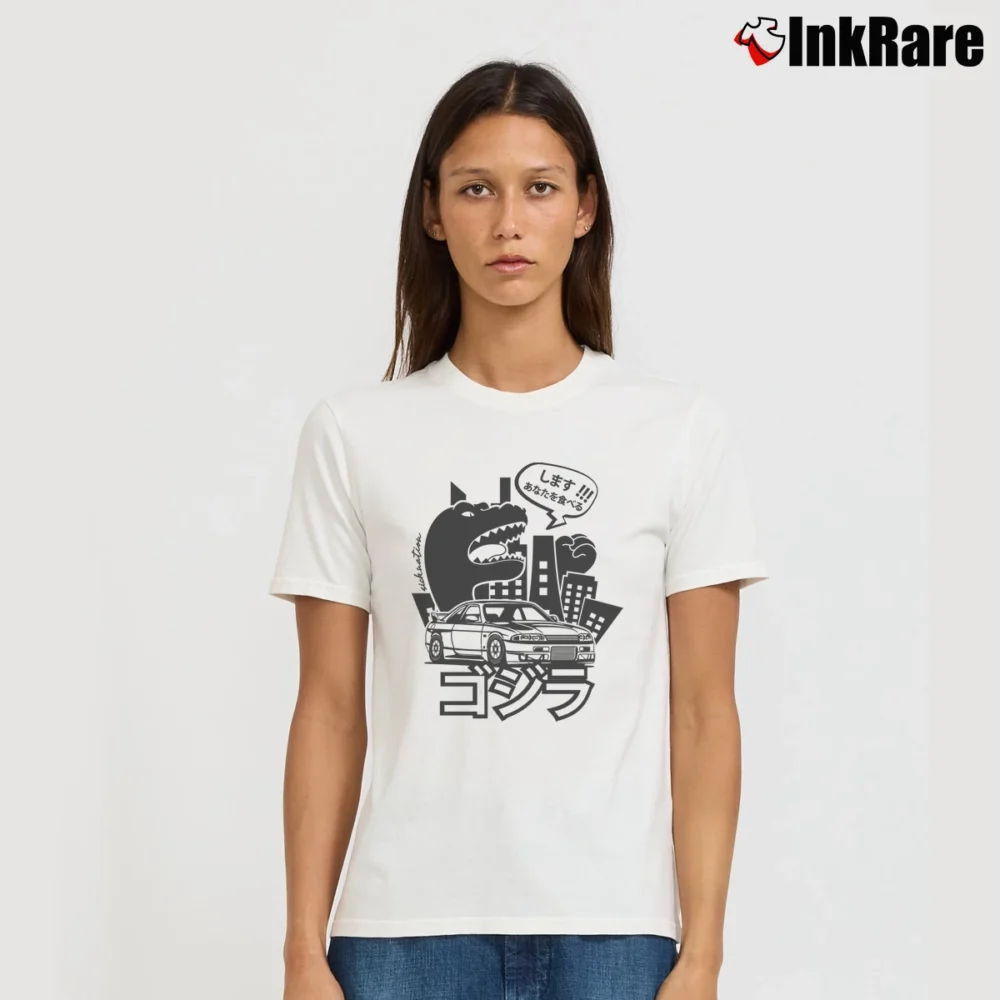 Women’s Nissan Skyline GTR R33 Godzilla JDM Car Enthusiast Classic Signature T-Shirt in white | Soft, Flattering Fit