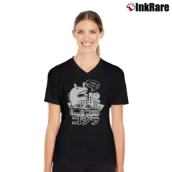 Women’s Nissan Skyline GTR R33 Godzilla JDM Car Enthusiast V-Neck Tee in black | Chic Neckline, Soft Texture