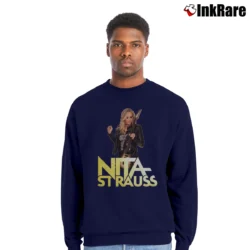 Men’s Nita Strauss Us Tour 2019 Black Crewneck Sweatshirt in navy | Cozy Fabric, Clean Style