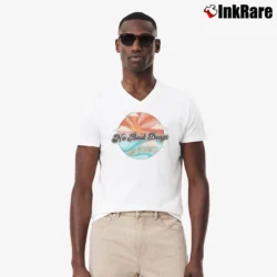 Men’s No Bad Days Distressed Graphic V-Neck Tee in white | Sharp, Breathable, Everyday Staple